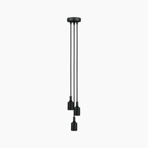 Neordic Ketil 180W 3 Lamp Dimmable Pendant Light in Black