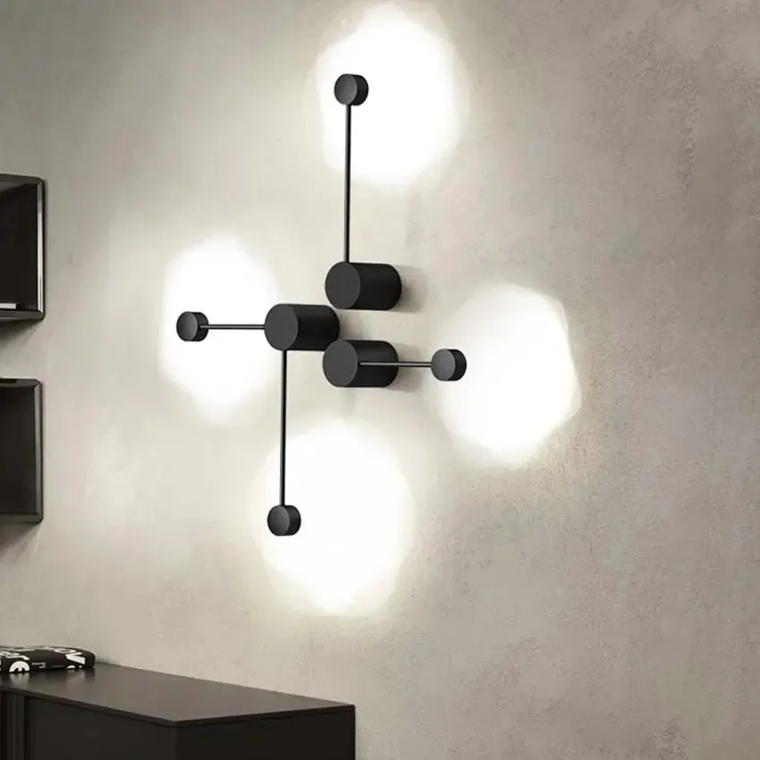Nordic led wall light fixture modern simple black wrought iron bedroom bedside reading lamp living room Aisle staircase sconces
