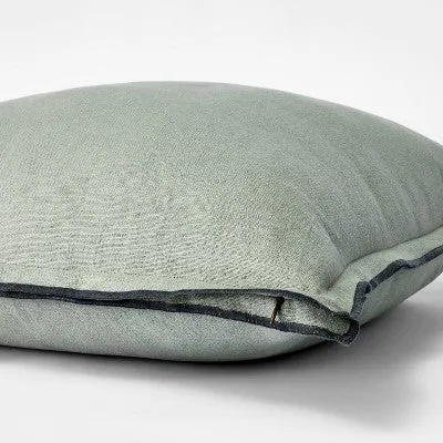 Open Box - Oversized Linen Square Throw Pillow Green - Threshold designed with Studio McGee