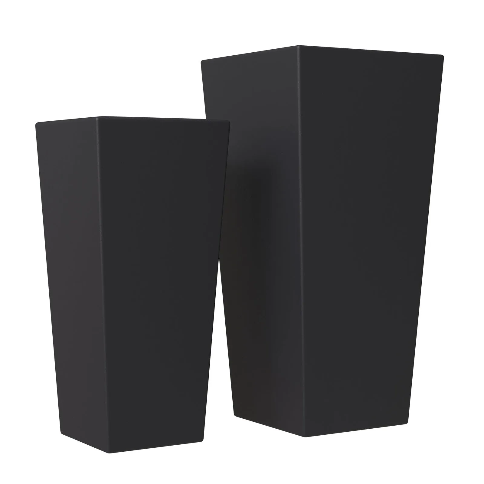 Orna 2-Piece Modern Fiberstone and MgO Square Clay Planter Set for Home and Garden