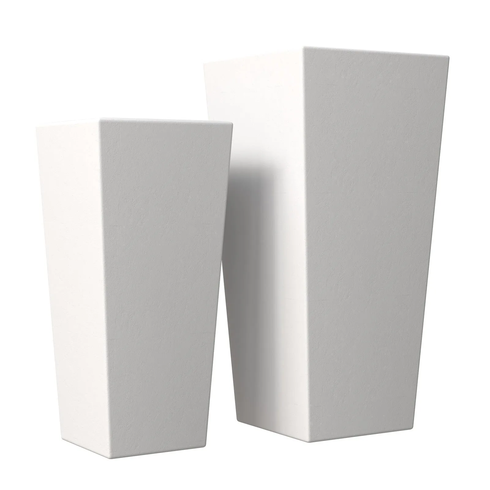 Orna 2-Piece Modern Fiberstone and MgO Square Clay Planter Set for Home and Garden