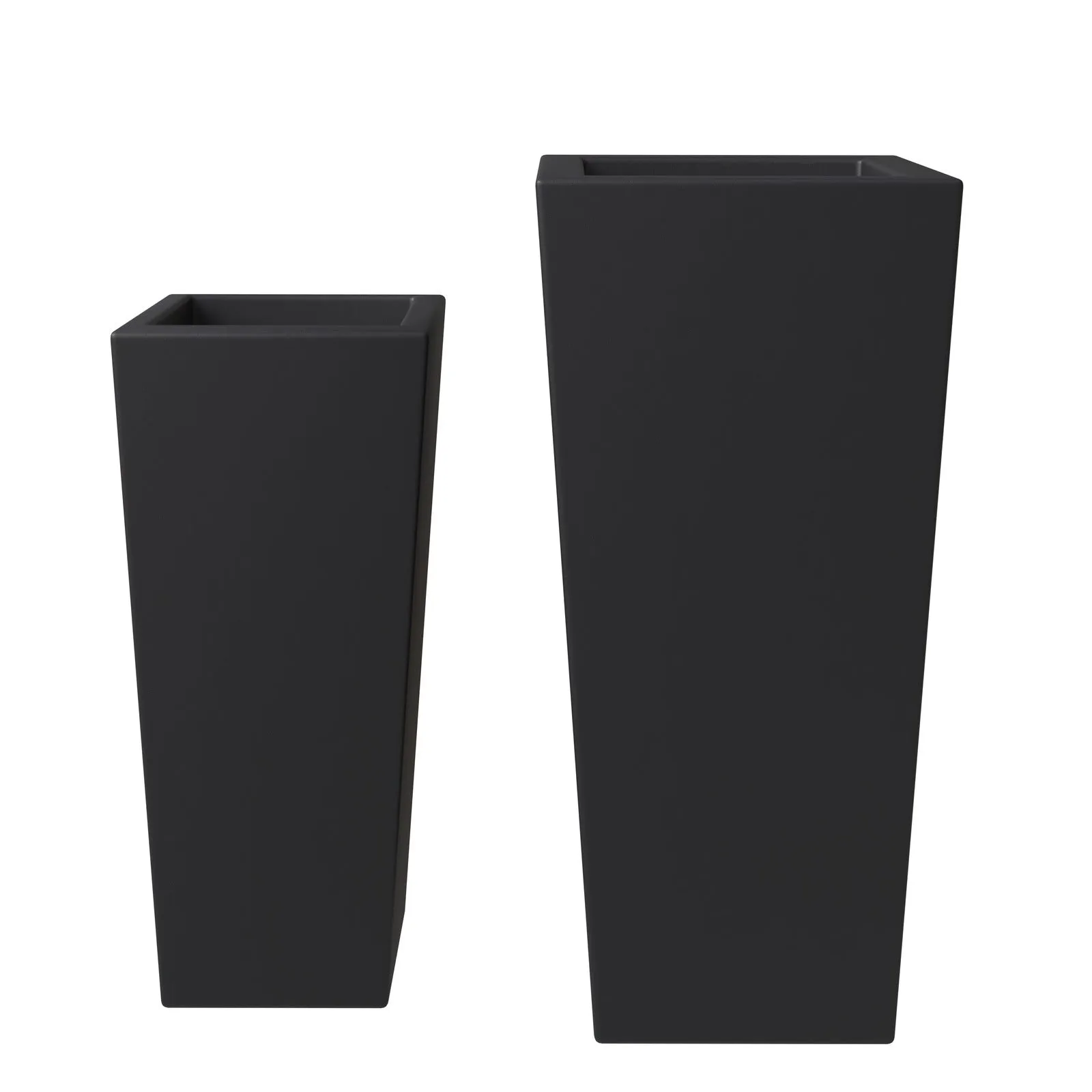 Orna 2-Piece Modern Fiberstone and MgO Square Clay Planter Set for Home and Garden