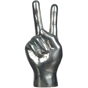 PEACE SIGN SCULPTURE SILVER