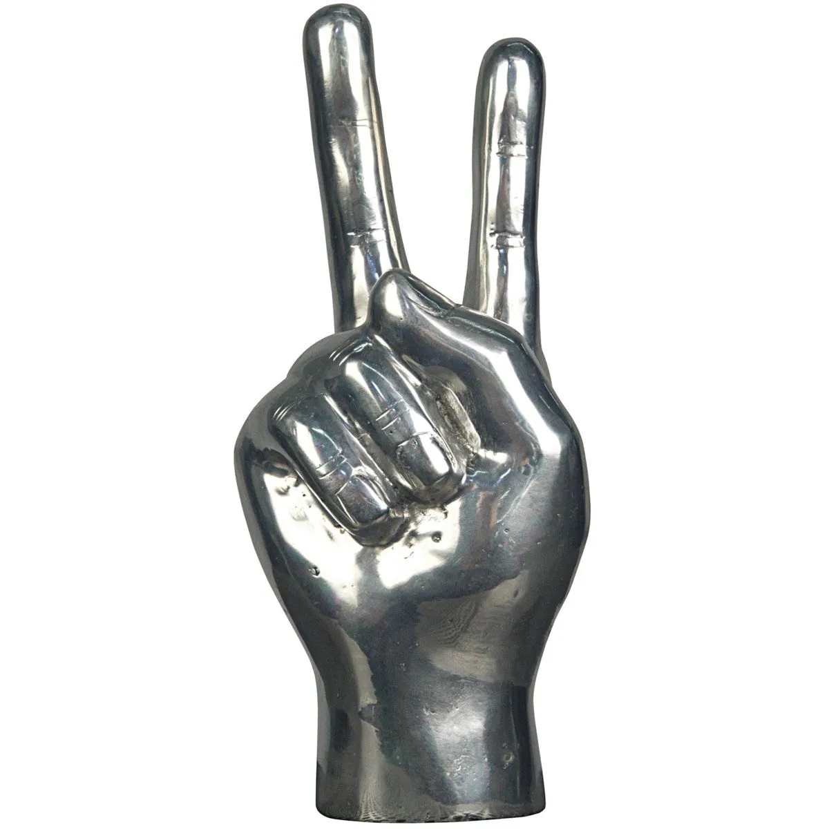 PEACE SIGN SCULPTURE SILVER
