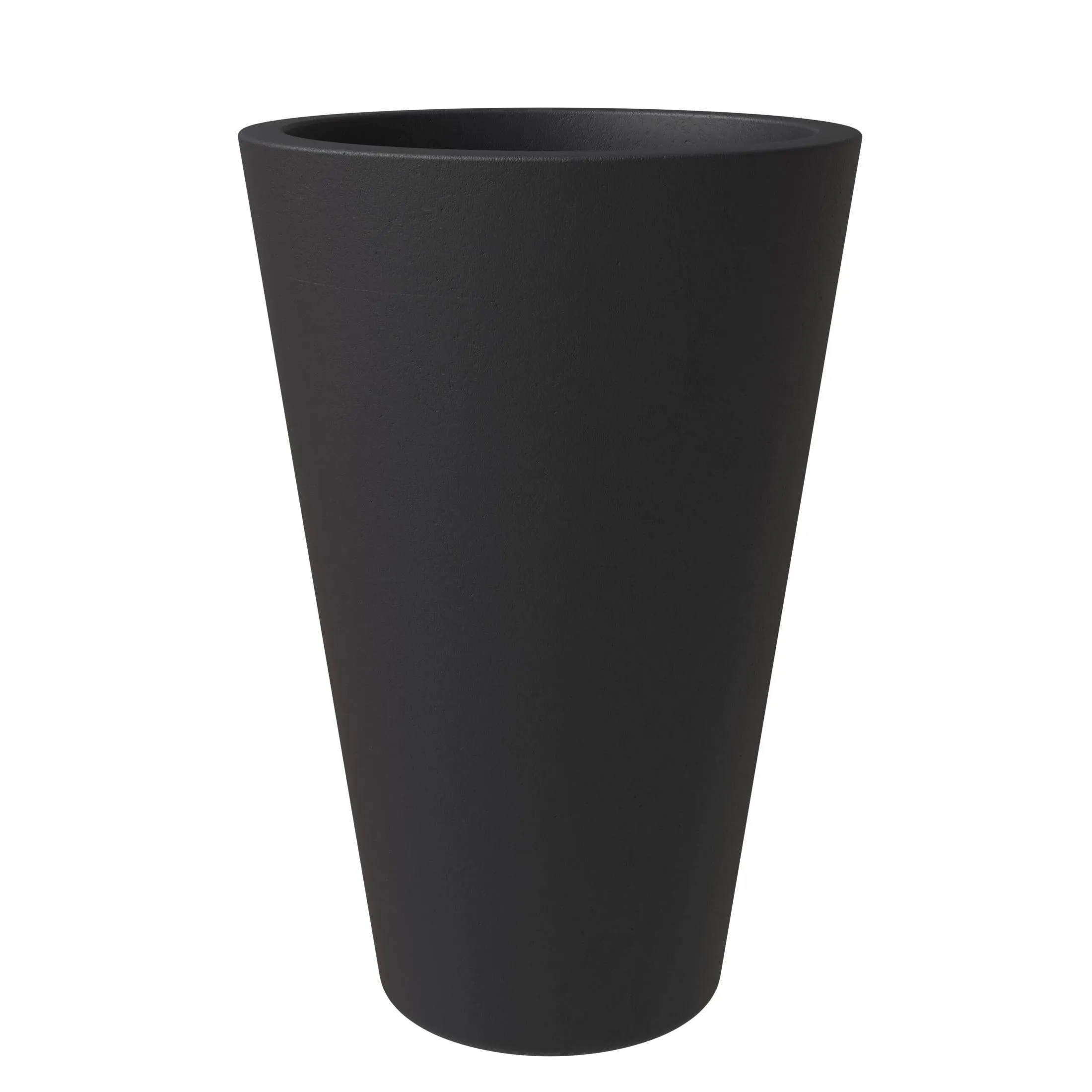 Pebble 4-Piece Modern Fiberstone and MGO Clay Tapered Round Planter Set for Indoor and Outdoor