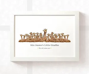 Personalised Giraffe Best Teacher Print