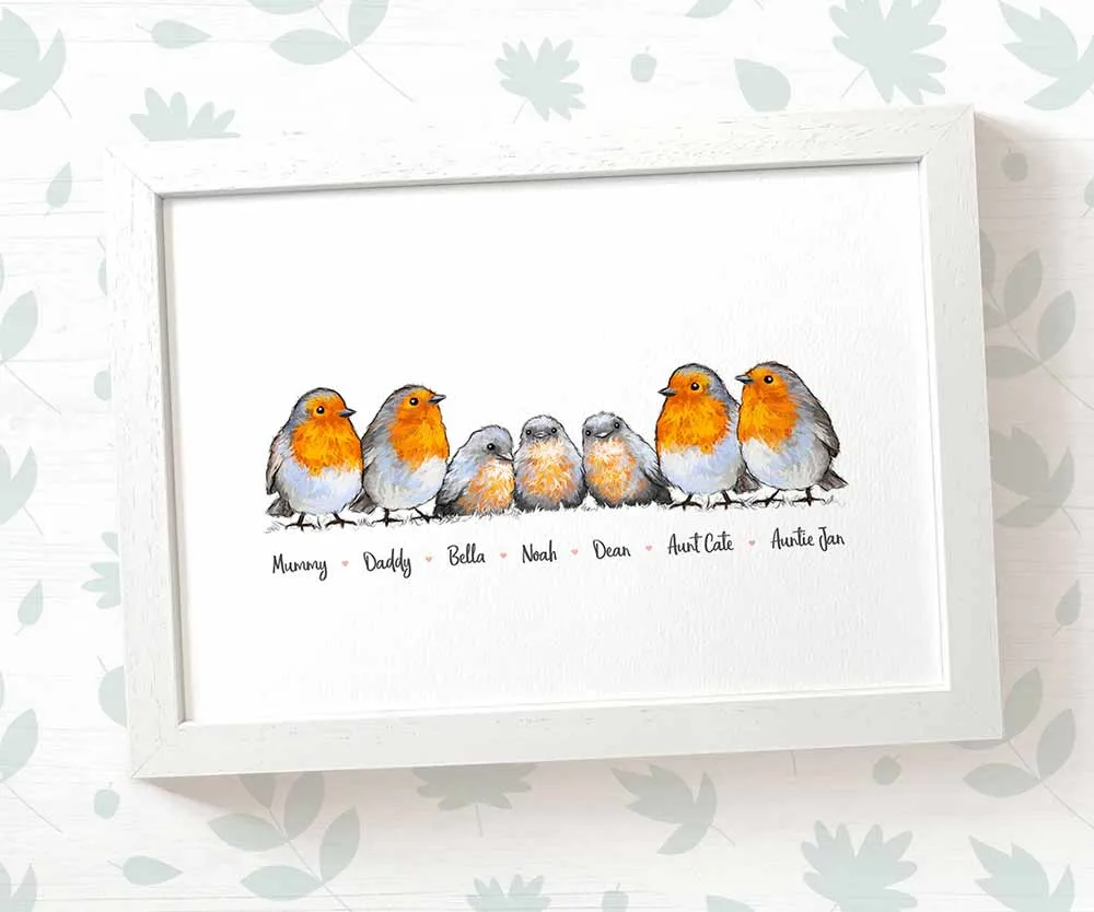 Personalised Robin Family Portrait