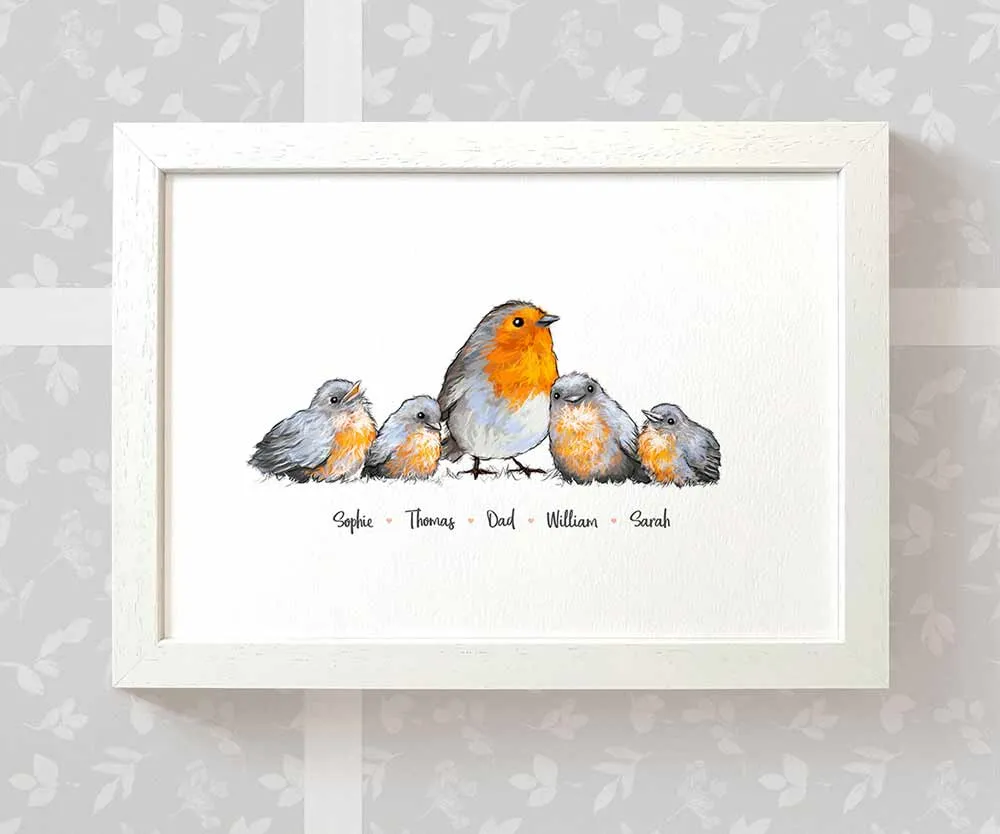Personalised Robin Family Portrait