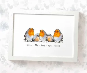 Personalised Robin Family Portrait