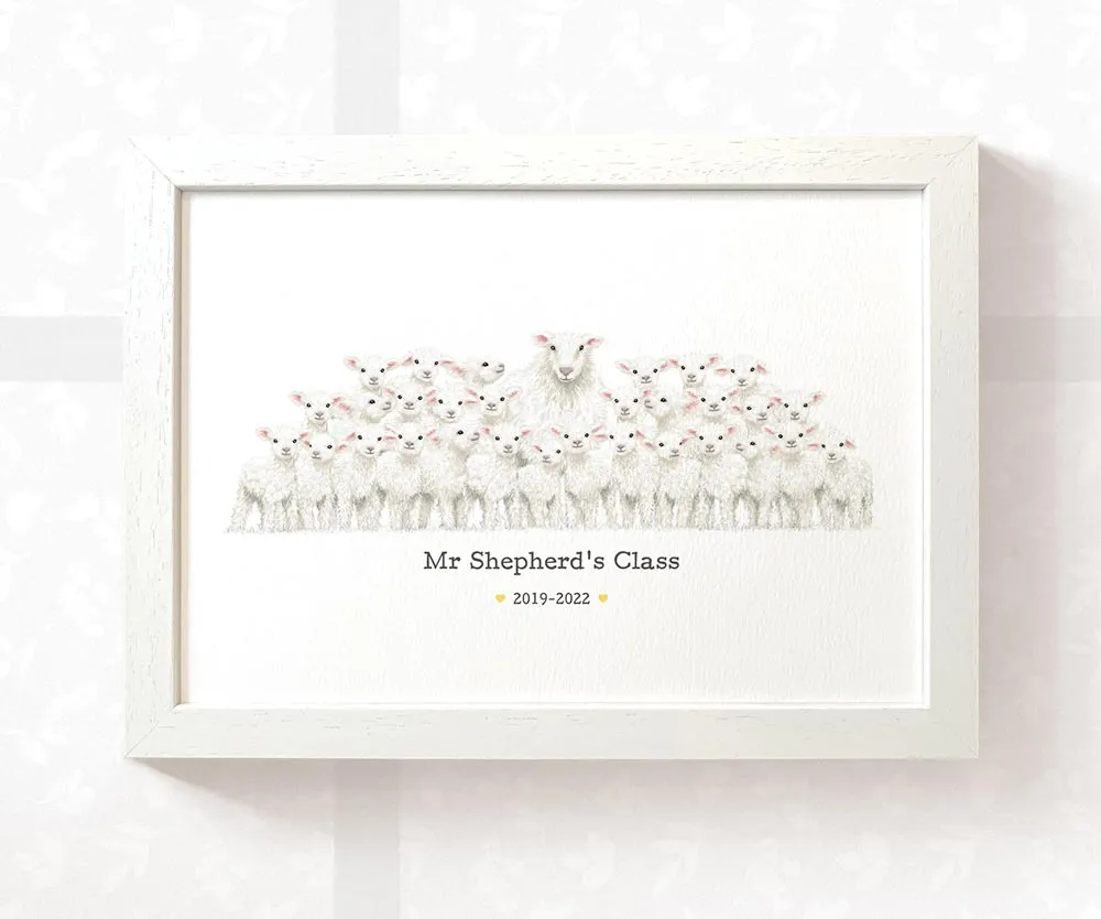 Personalised Sheep Best Teacher Print