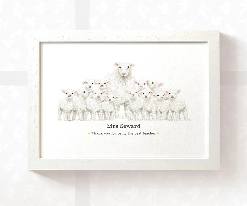 Personalised Sheep Best Teacher Print