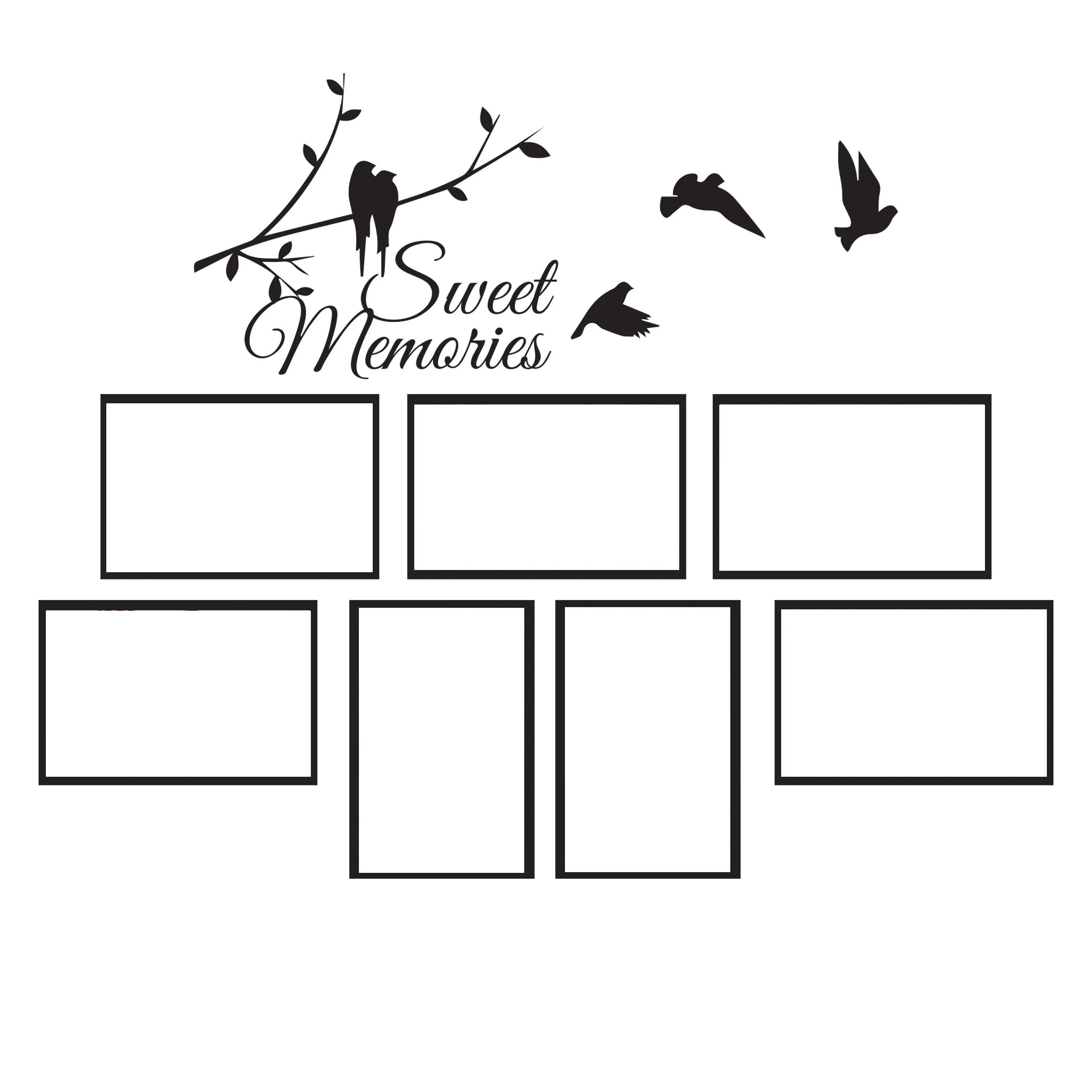 Picture Frames Family Wall Decal - Photo Quote Saying Vinyl Sticker For Room Decor