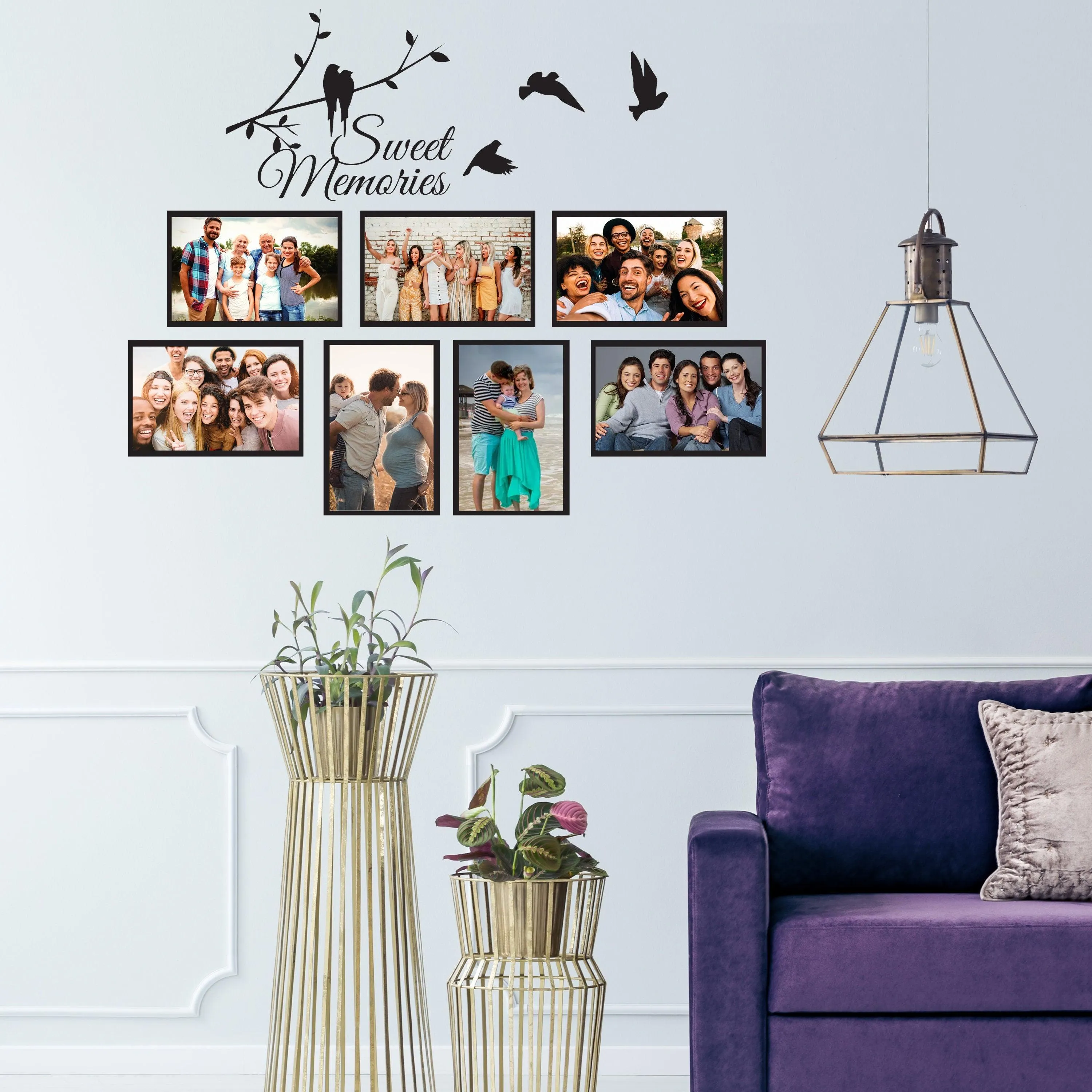 Picture Frames Family Wall Decal - Photo Quote Saying Vinyl Sticker For Room Decor