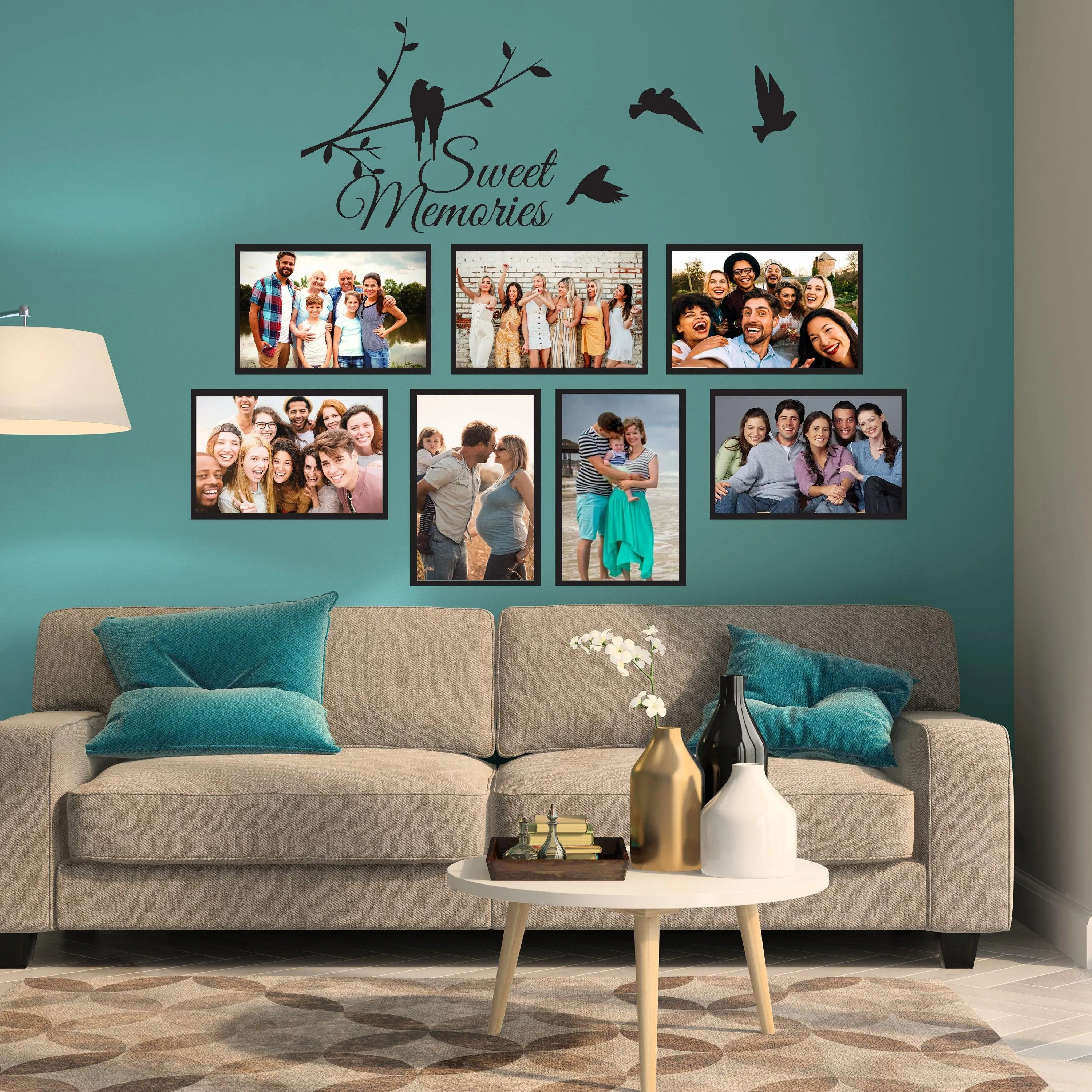 Picture Frames Family Wall Decal - Photo Quote Saying Vinyl Sticker For Room Decor