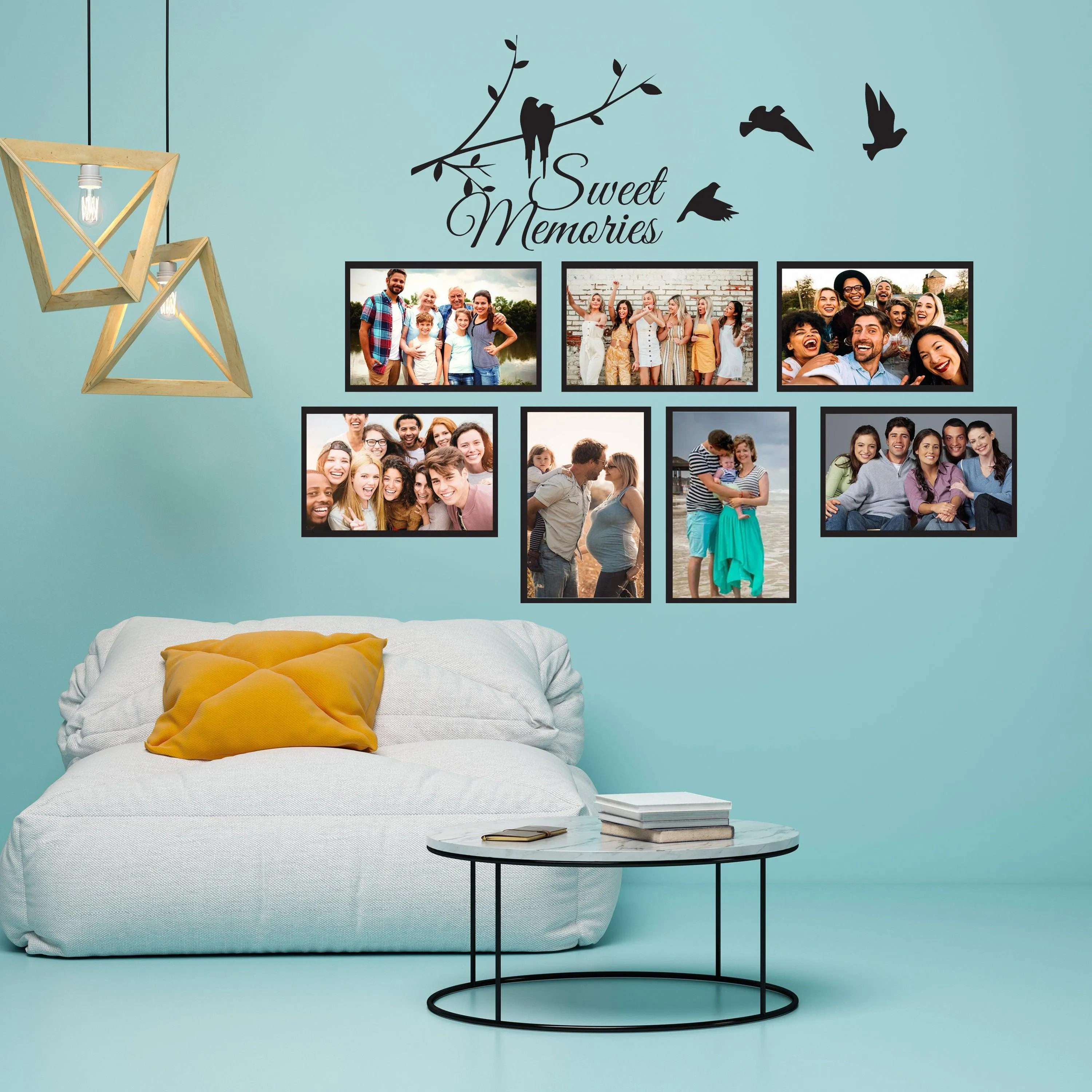 Picture Frames Family Wall Decal - Photo Quote Saying Vinyl Sticker For Room Decor