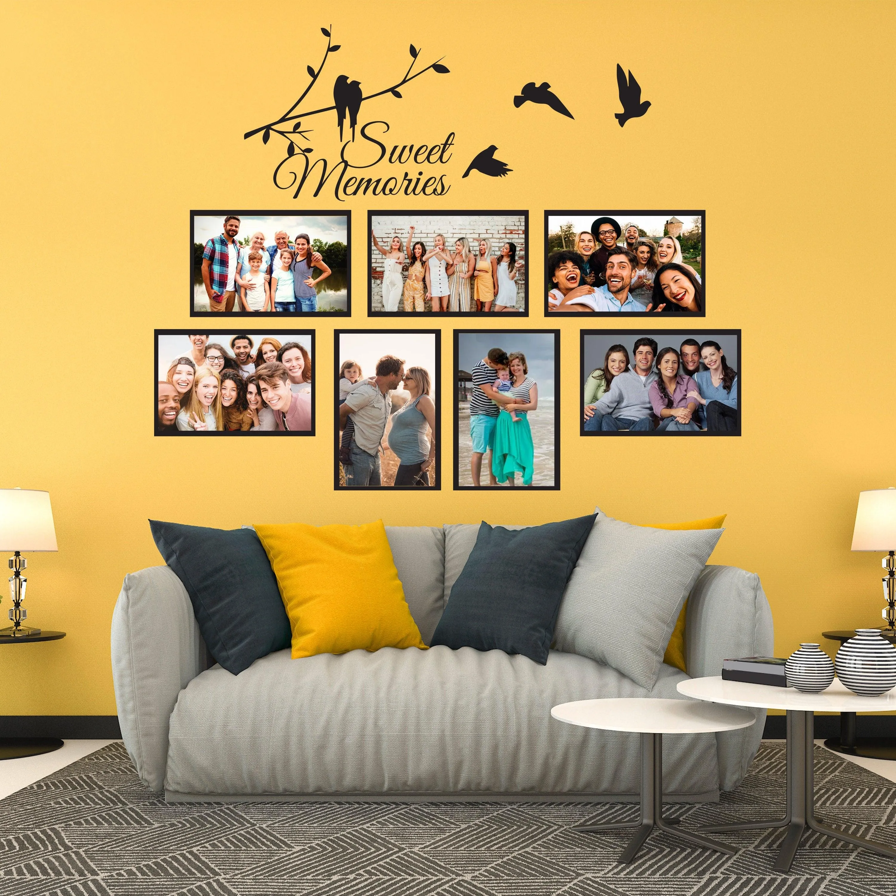 Picture Frames Family Wall Decal - Photo Quote Saying Vinyl Sticker For Room Decor