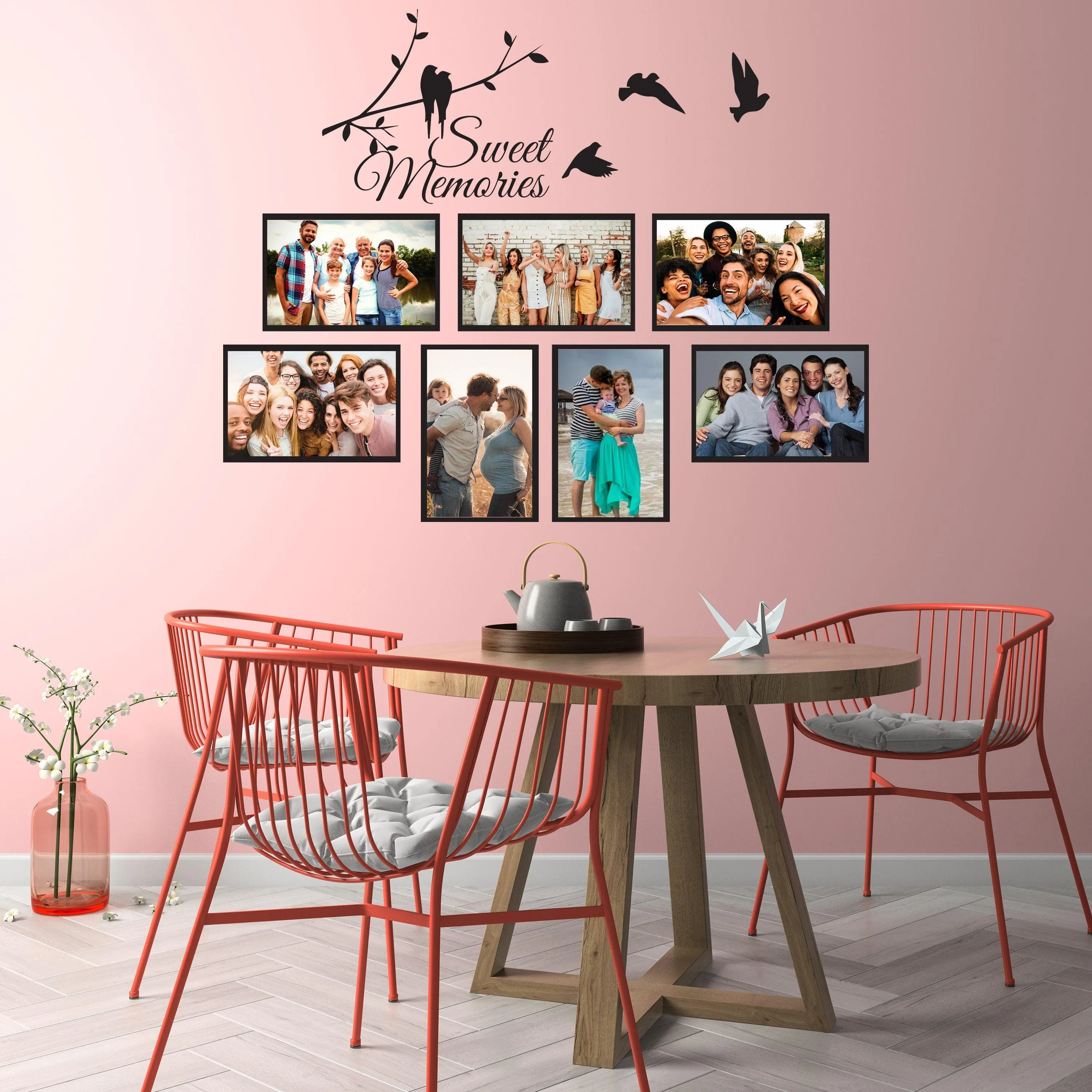 Picture Frames Family Wall Decal - Photo Quote Saying Vinyl Sticker For Room Decor