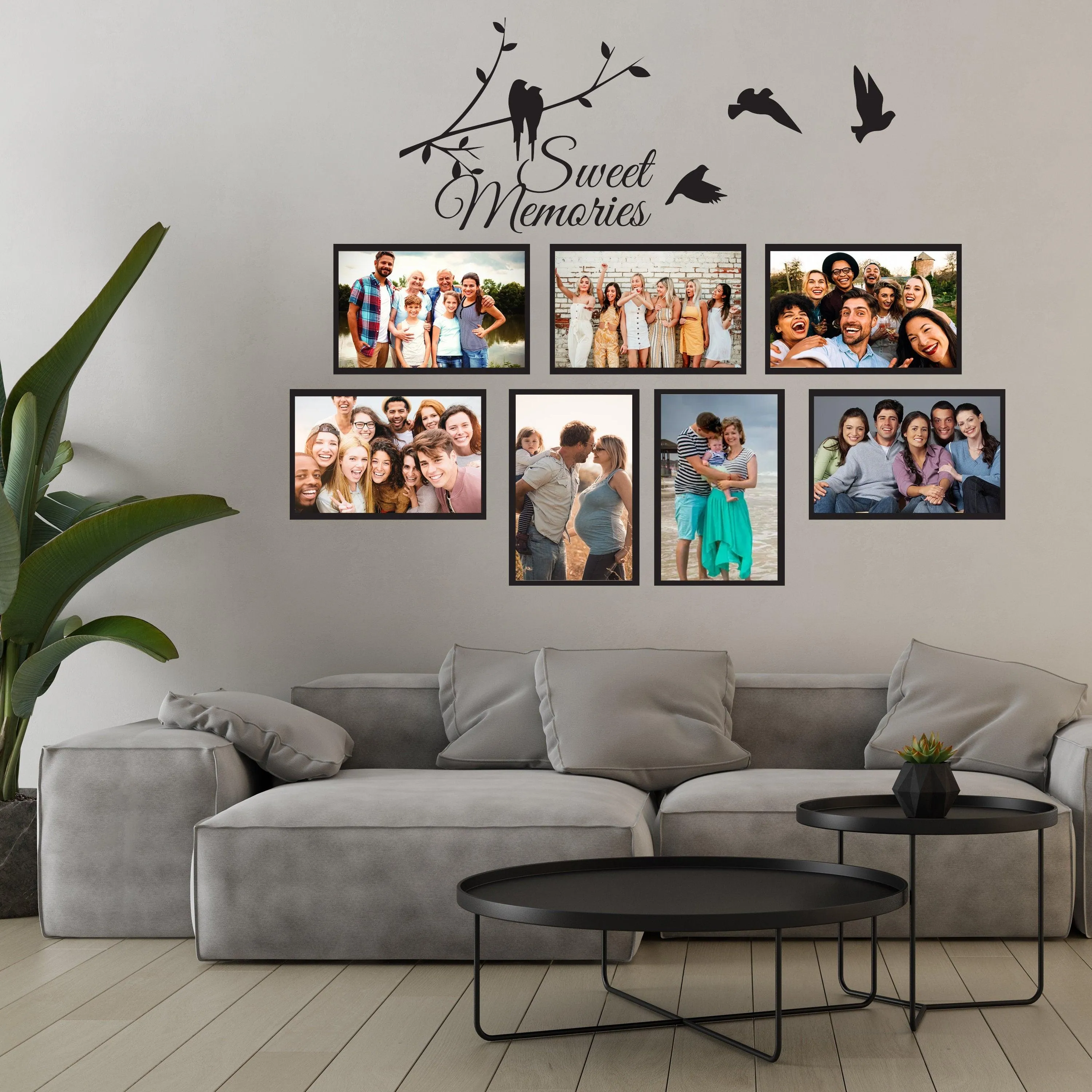 Picture Frames Family Wall Decal - Photo Quote Saying Vinyl Sticker For Room Decor