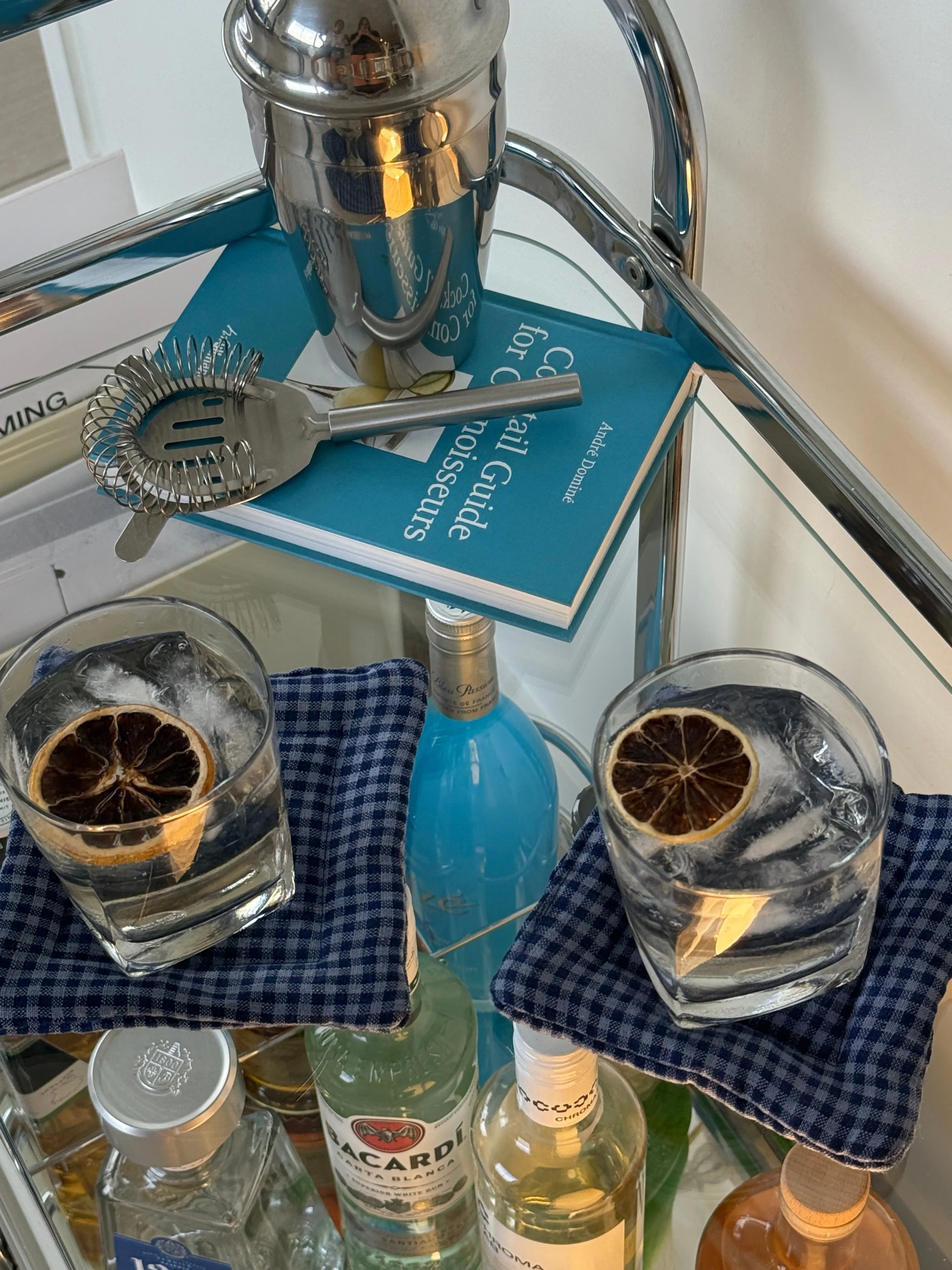 Pillow Coasters in Blue Gingham (Sold Individually)