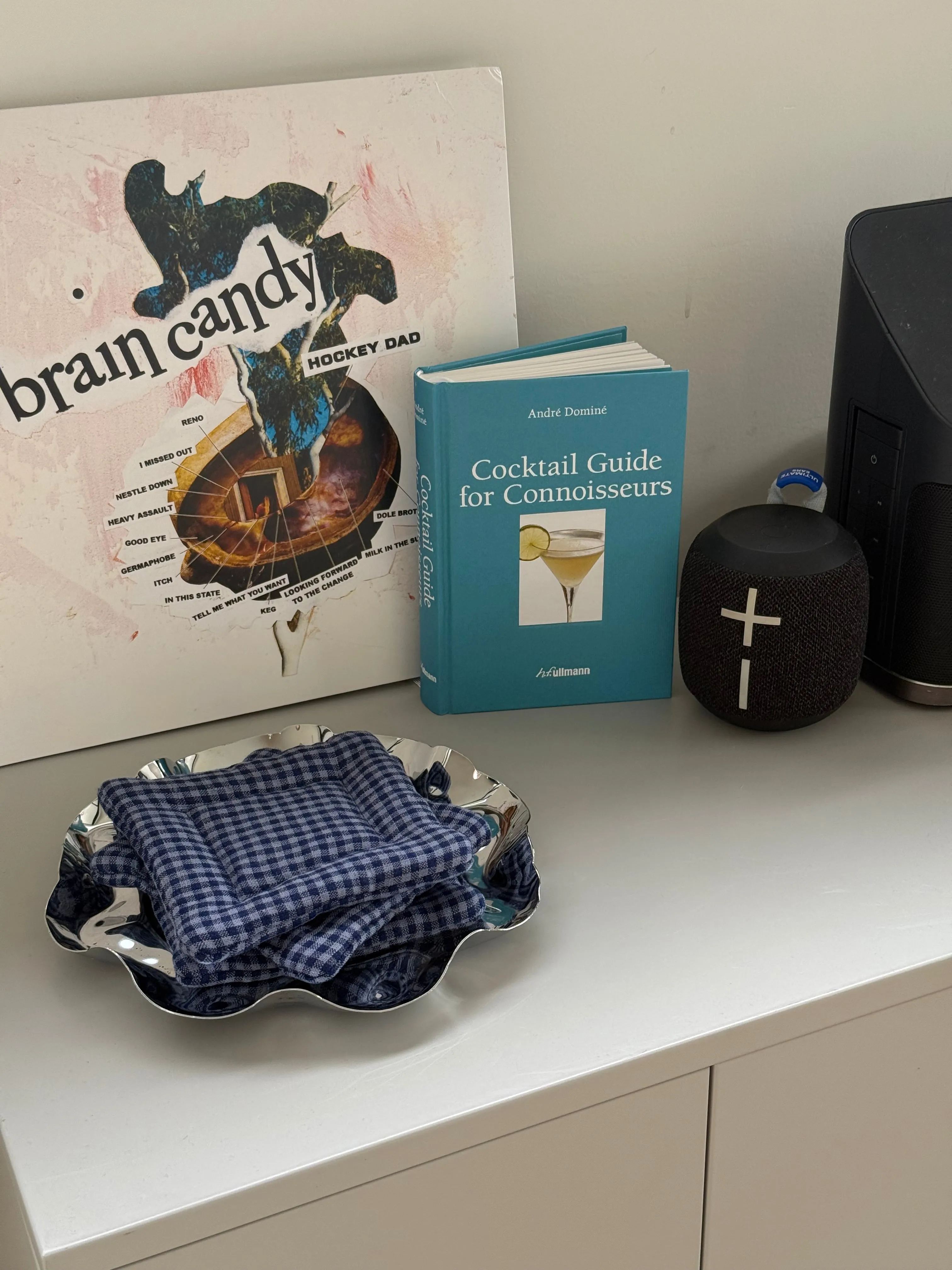 Pillow Coasters in Blue Gingham (Sold Individually)