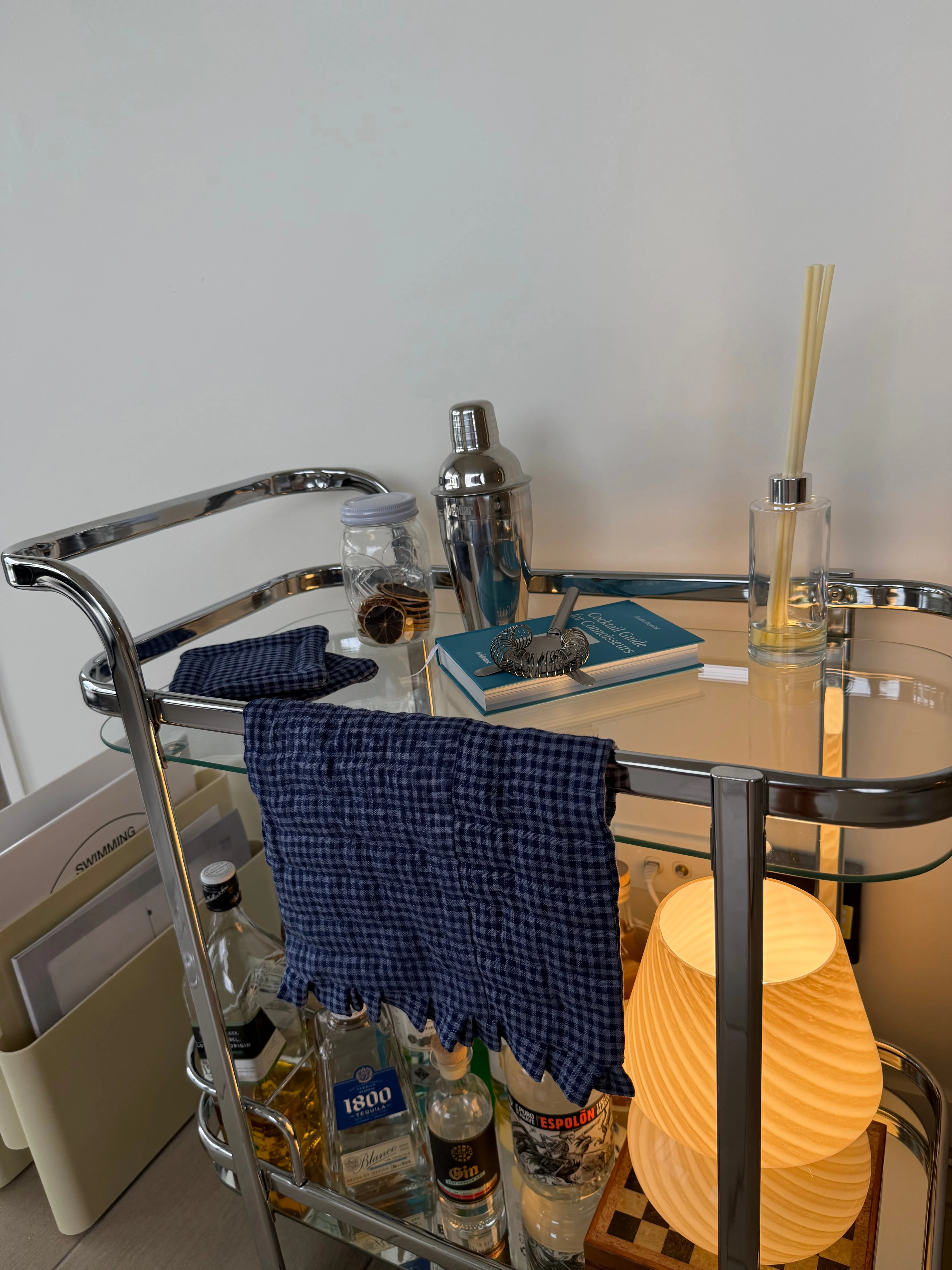 Pillow Coasters in Blue Gingham (Sold Individually)