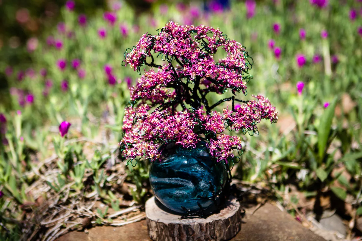 Pink Dogwood Tree of Life with Rope Orb