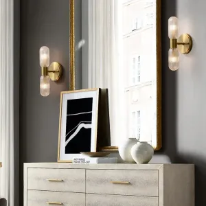 Postmodern brass wall lights creative Bedroom Bedside living room wall lamps indoor Staircase Aisle All Copper glass Wall Lamps