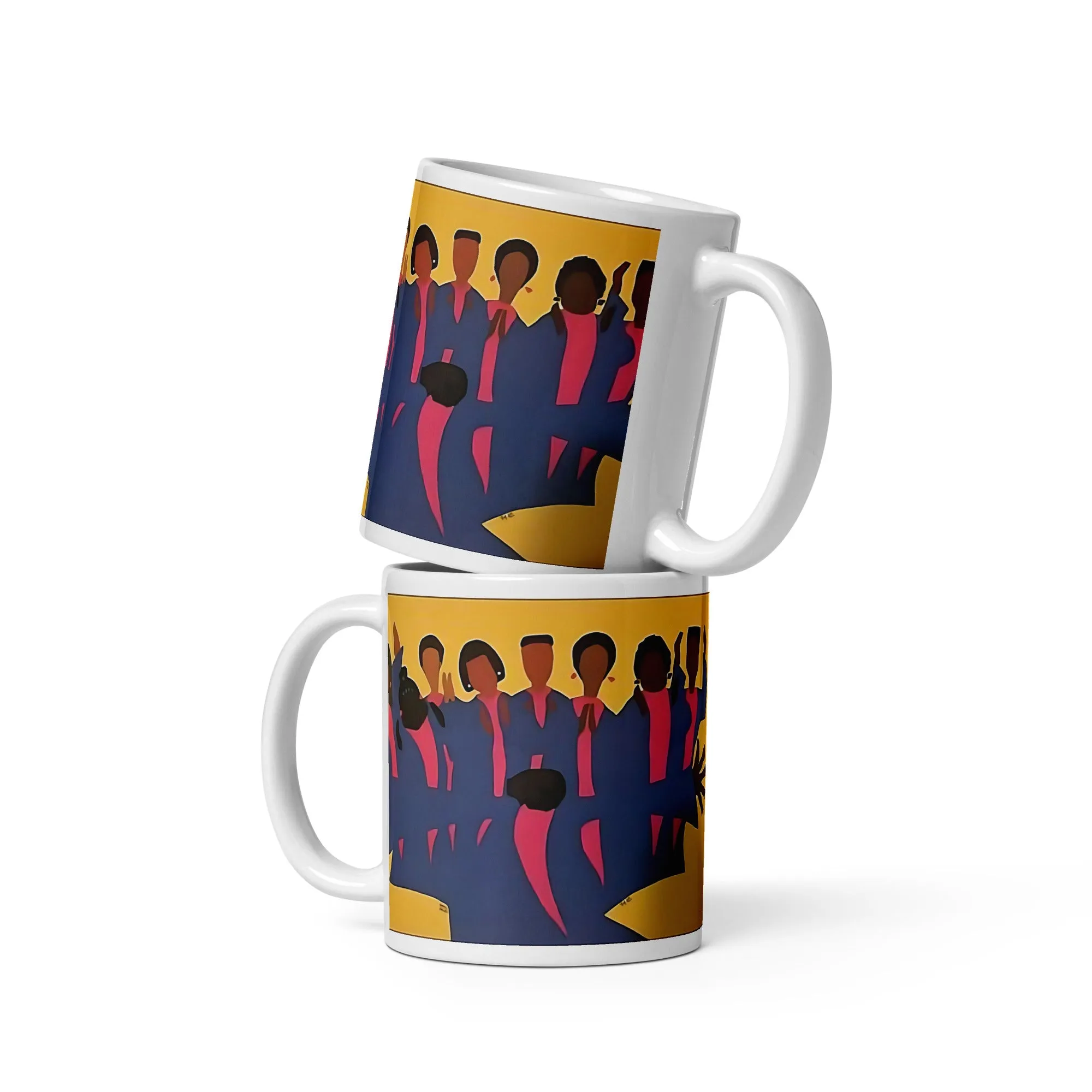 Praise Him Ceramic Mug / Coffee or Tea Cup / Black Art / African American Art / Religious Art /Black Church Choir / Positive Black Images