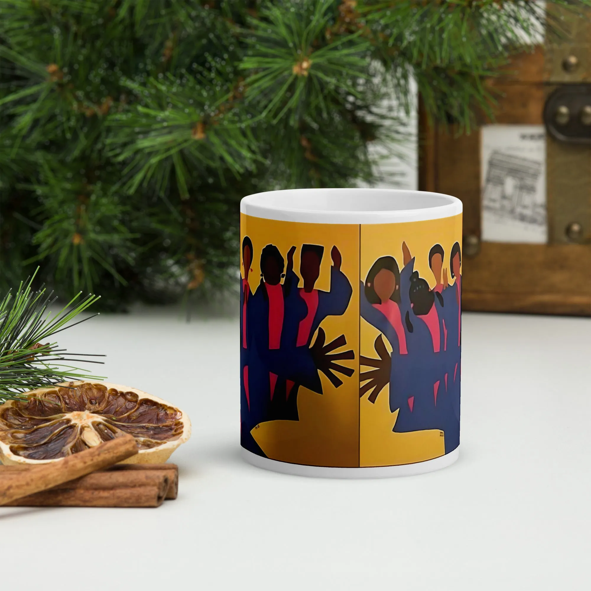 Praise Him Ceramic Mug / Coffee or Tea Cup / Black Art / African American Art / Religious Art /Black Church Choir / Positive Black Images