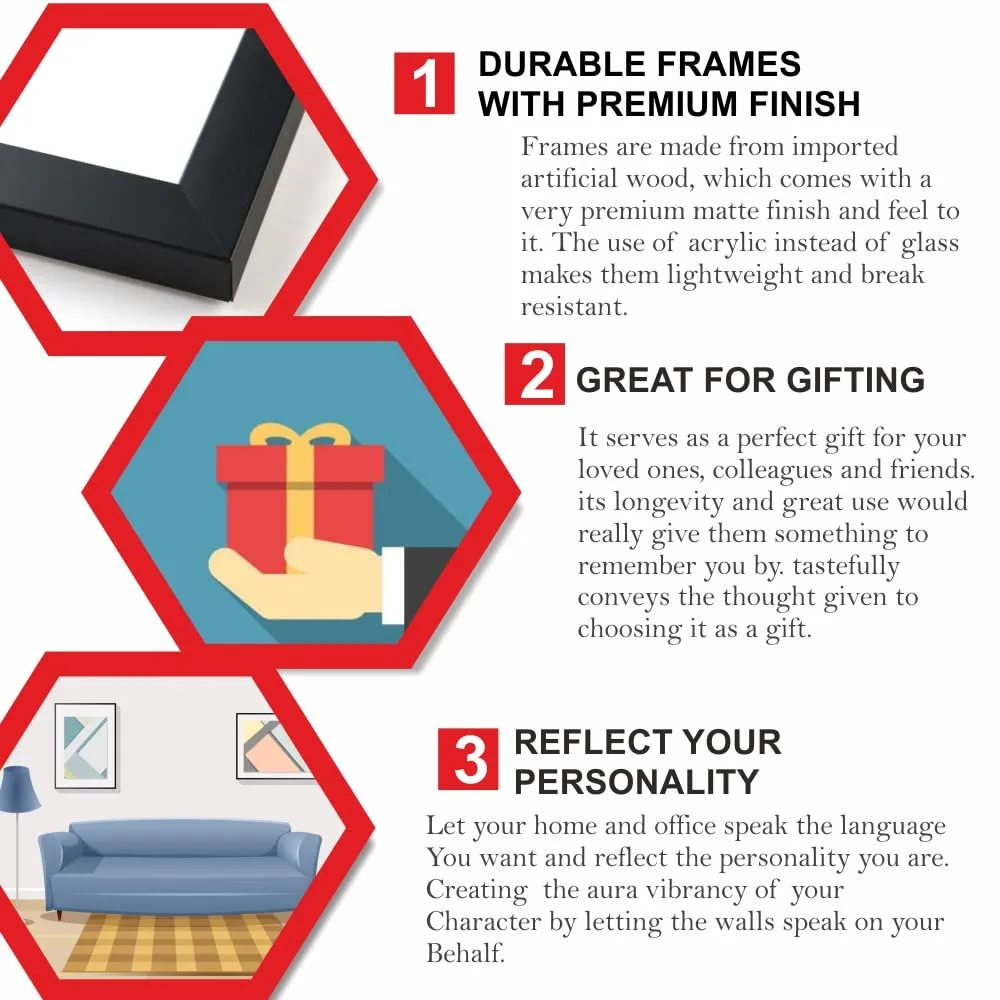 Printality Wall 11 Collage Combo Photo Frames Black (Blank) Wall Decoration, Set of 11 photo frame