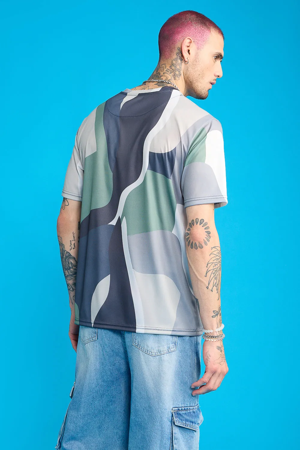 Printed Men's T-Shirt- Camo Abstract