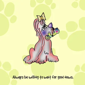 "Always be willing to wait for good news" WHIMSHOTS CANVAS
