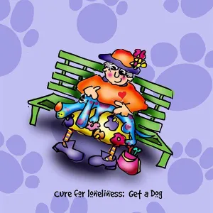"Cure for loneliness: Get a dog" WHIMSHOTS CANVAS