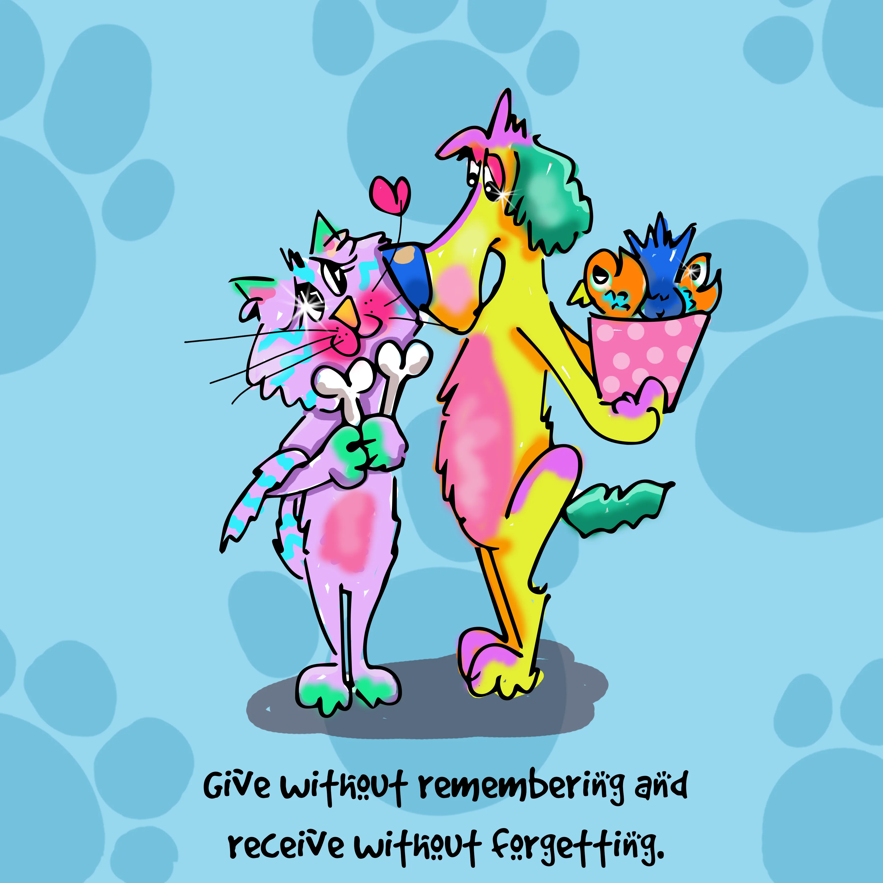 "Give without remembering and receive without forgetting" WHIMSHOTS CANVAS