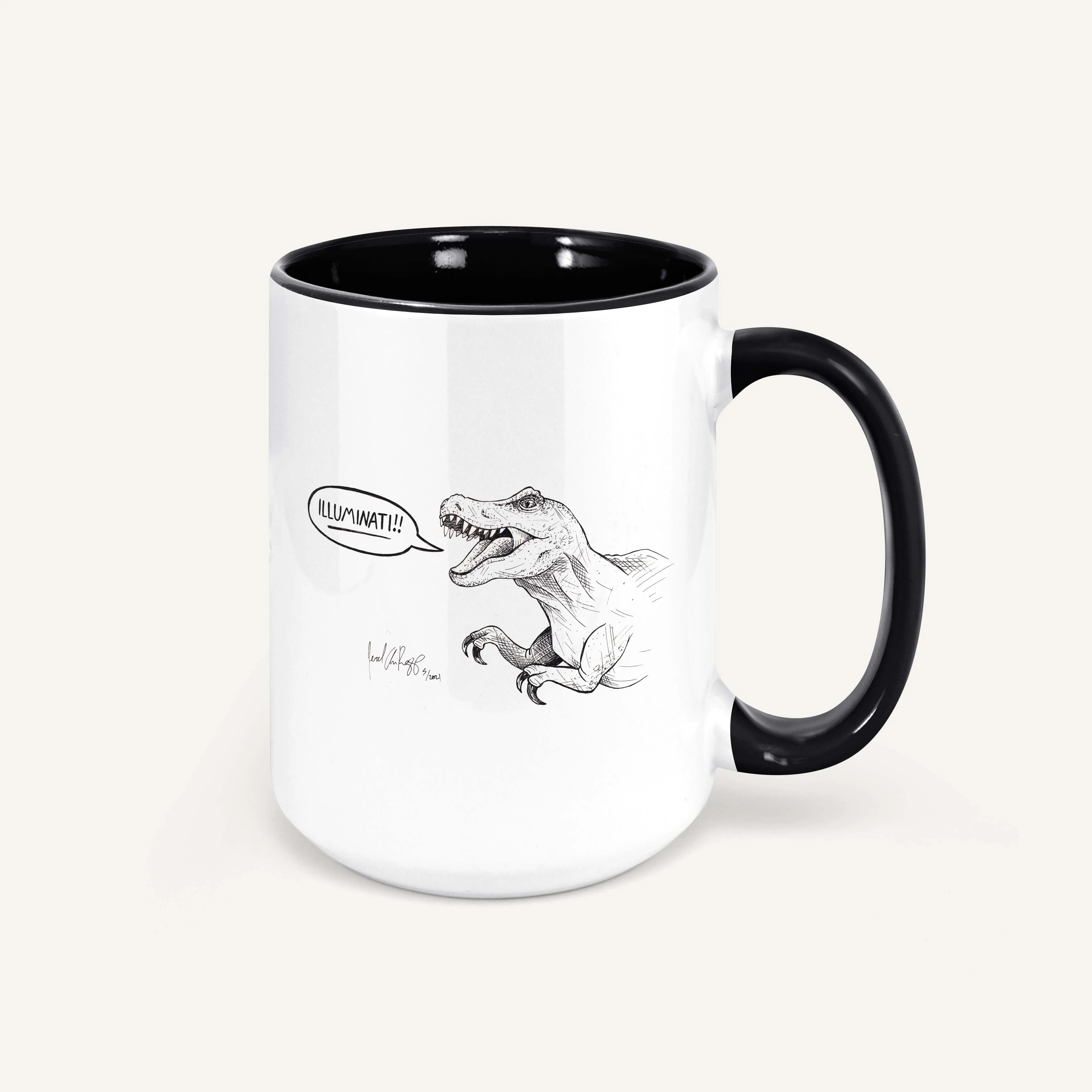 "Illuminati!" (Conspiracy Dinos) - 15oz Coffee Mug