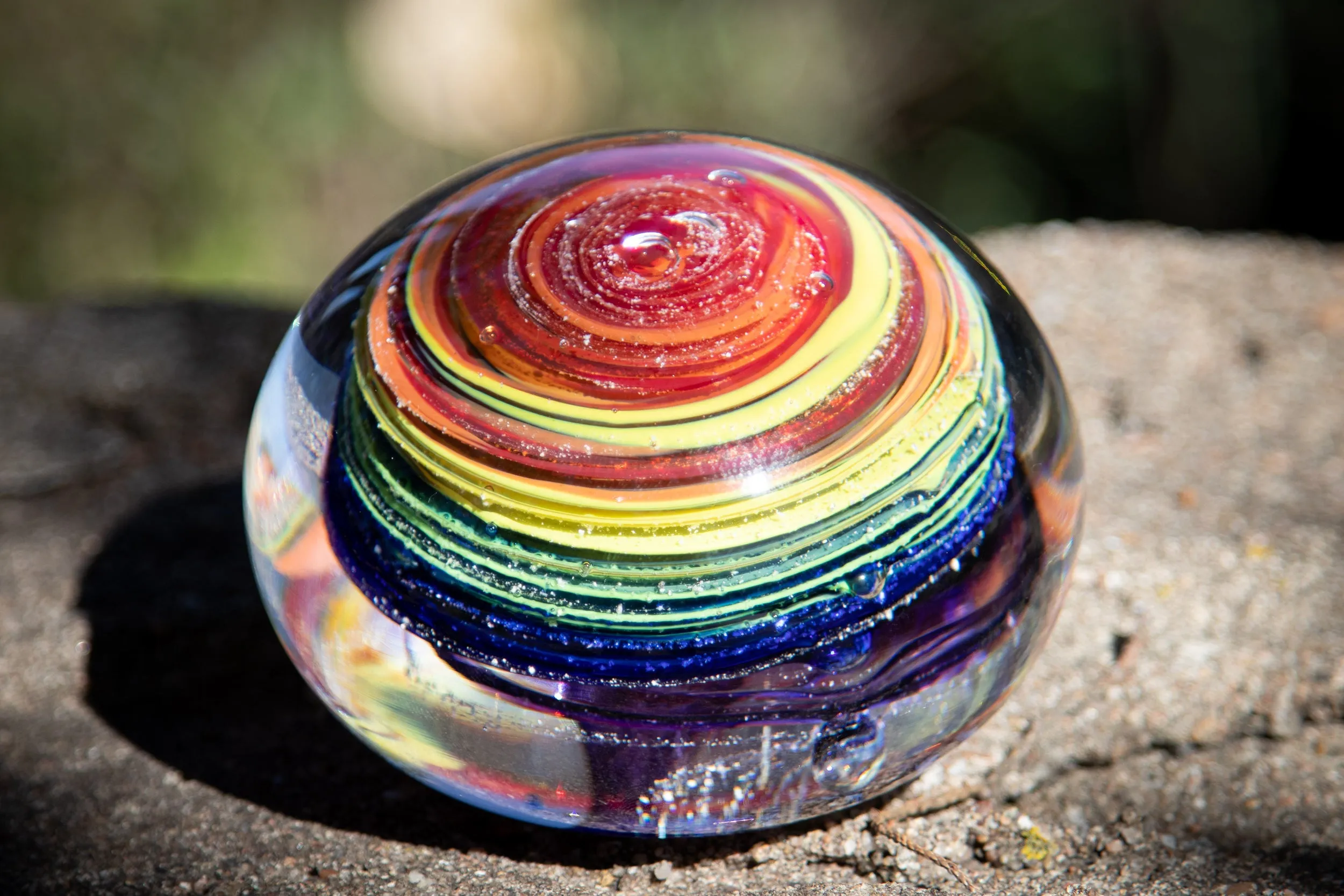 Rainbow Bridge Swirl with Cremation Ash