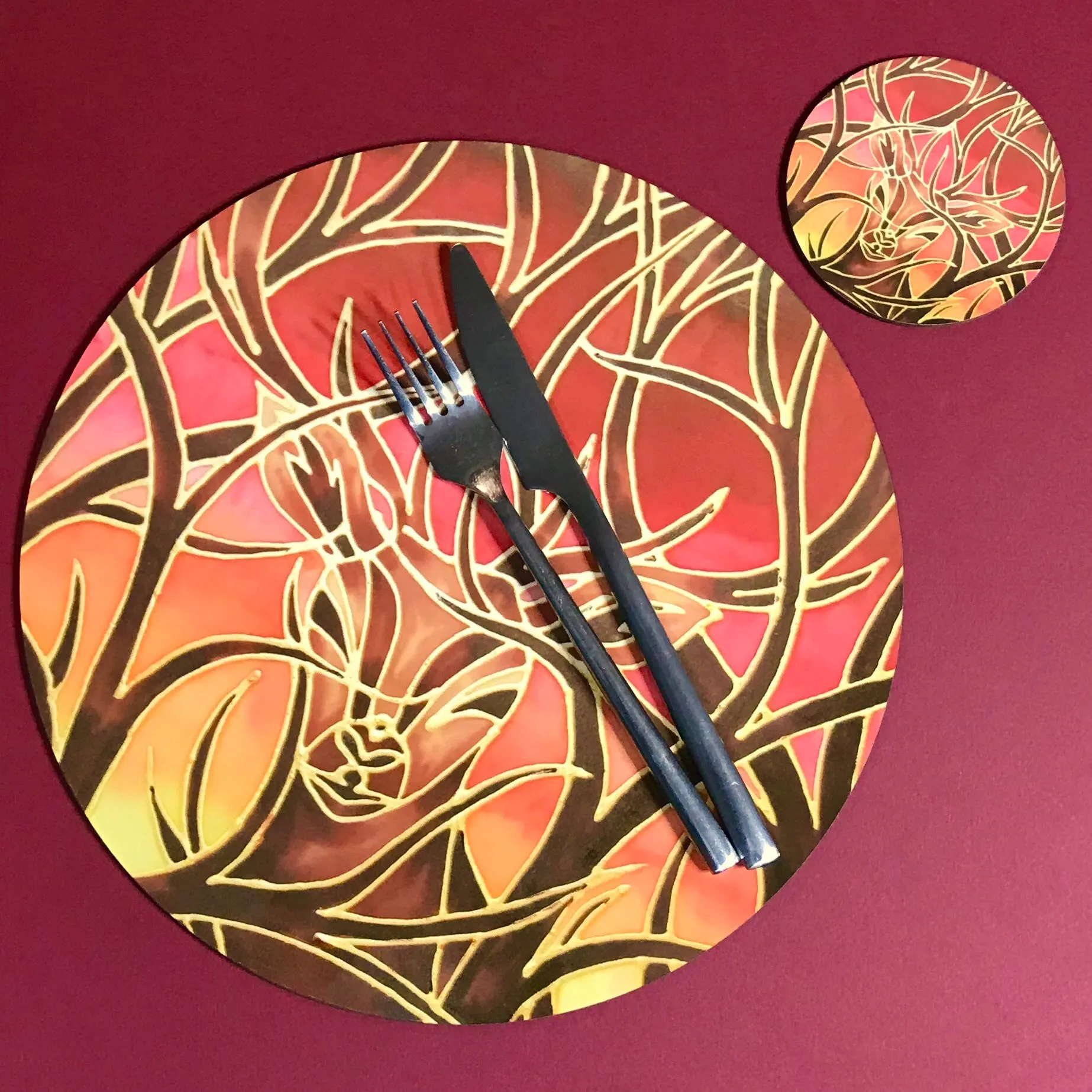 Red Stag Round Mats & Coasters - Wildlife Table Mats