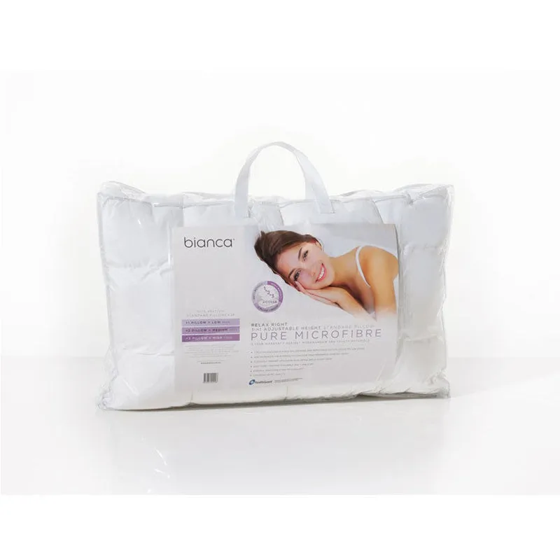 Relax Right 3 in 1 Adjustable Height Non Allergenic Pillow by Bianca