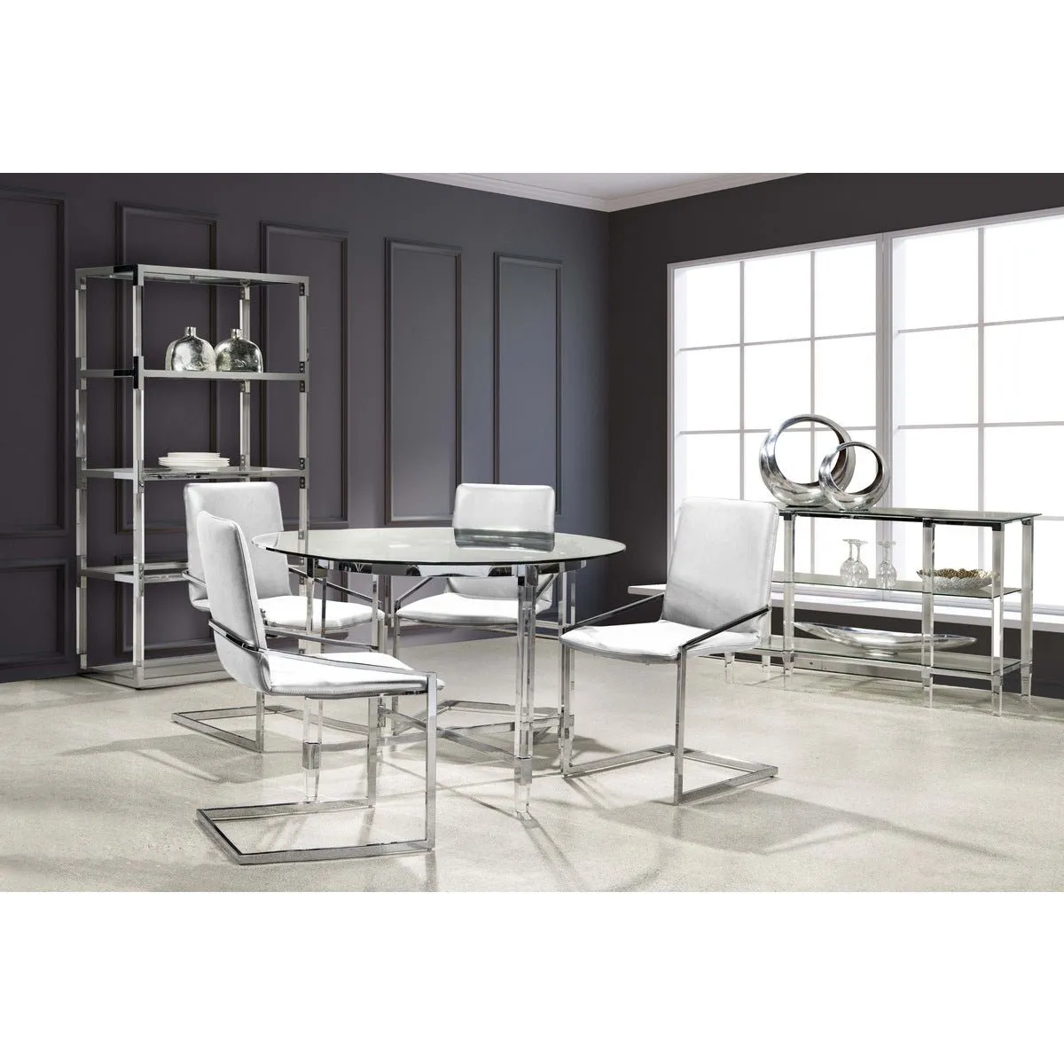 Round Dining Table with Acrylic Legs