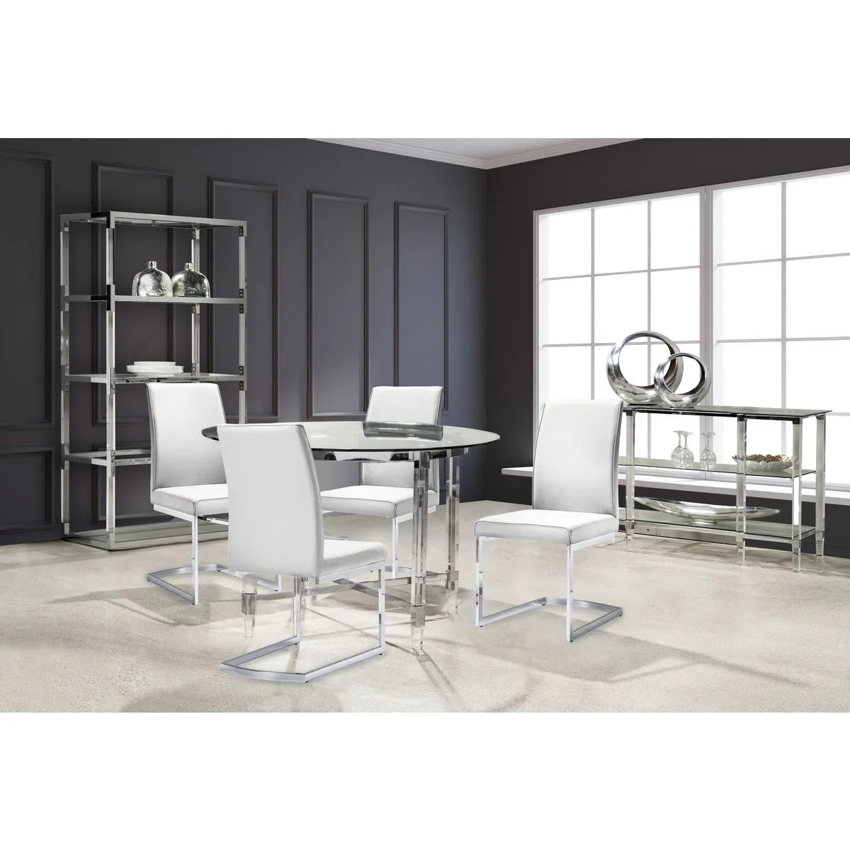 Round Dining Table with Acrylic Legs