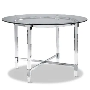 Round Dining Table with Acrylic Legs