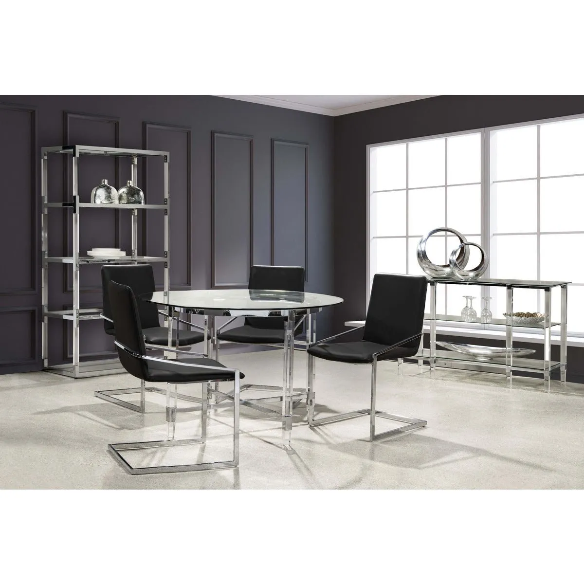 Round Dining Table with Acrylic Legs