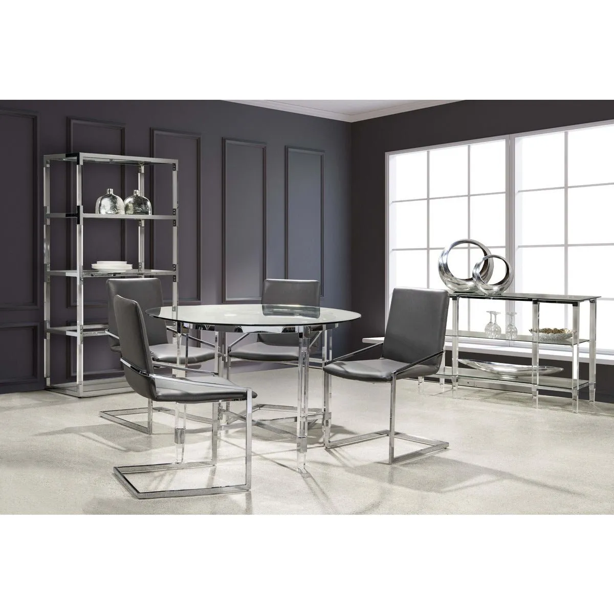 Round Dining Table with Acrylic Legs