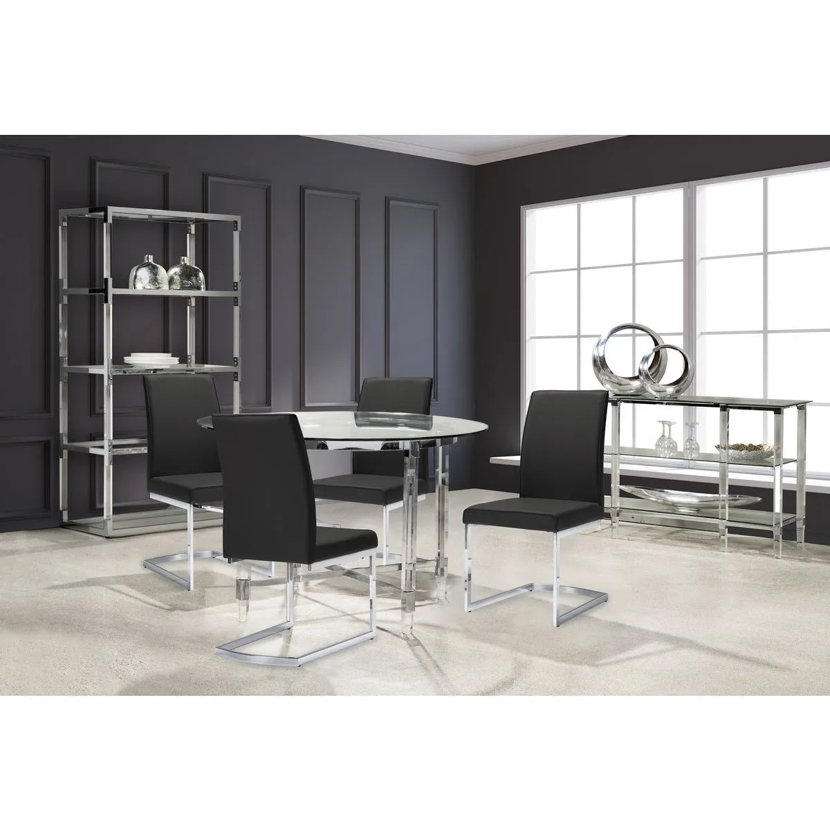Round Dining Table with Acrylic Legs