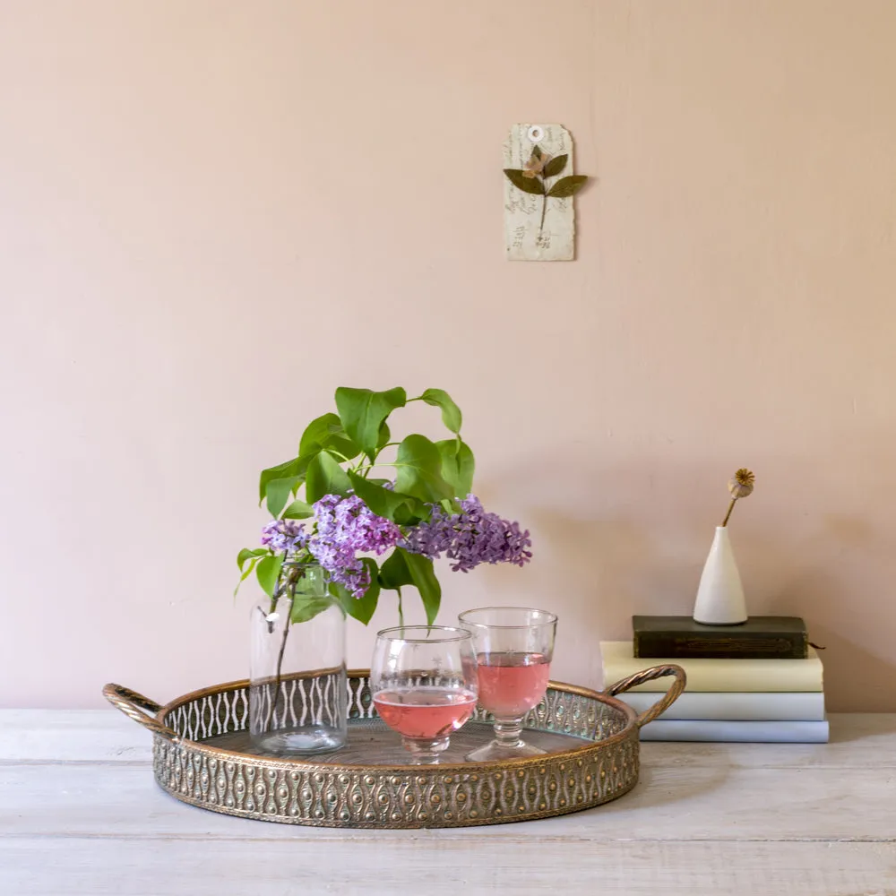 Round Maroc Tray - Antique Gold