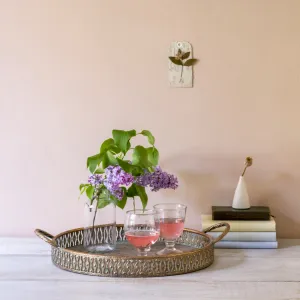 Round Maroc Tray - Antique Gold