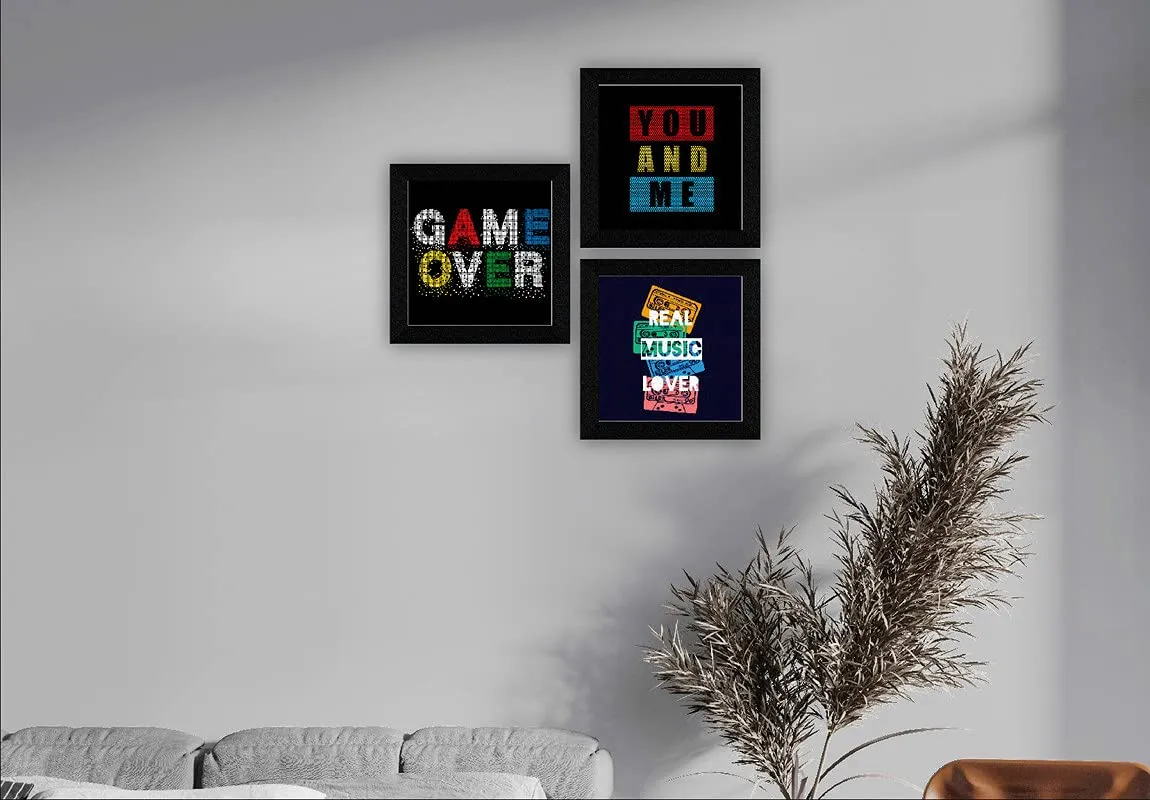 SAF paintings Engineered Wood, Quote, Landscapes, motivational, Flowers Framed Painting, Multicolour, UV Textured, 10 Inch X 10 Inch SANFQT31425