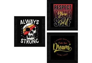 SAF paintings Engineered Wood, Quote, Landscapes, motivational, Flowers Framed Painting, Multicolour, UV Textured, 10 Inch X 10 Inch SANFQT31428