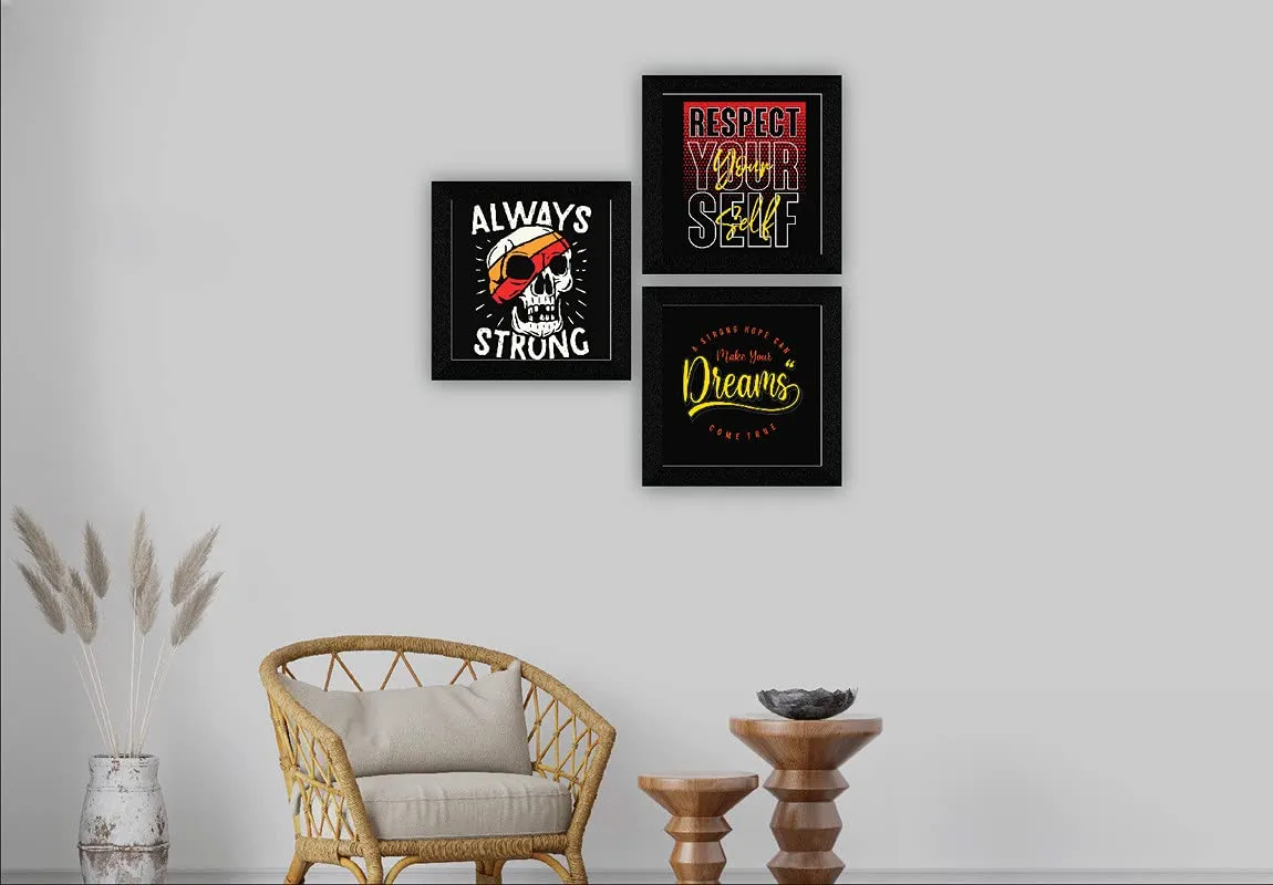 SAF paintings Engineered Wood, Quote, Landscapes, motivational, Flowers Framed Painting, Multicolour, UV Textured, 10 Inch X 10 Inch SANFQT31428