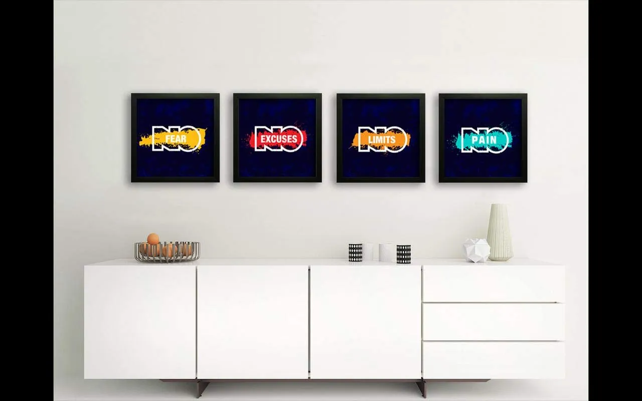 SAF paintings Motivational Quotes Digital Reprint 19 x 19 inch Painting - Set of 4 SANFSD37N